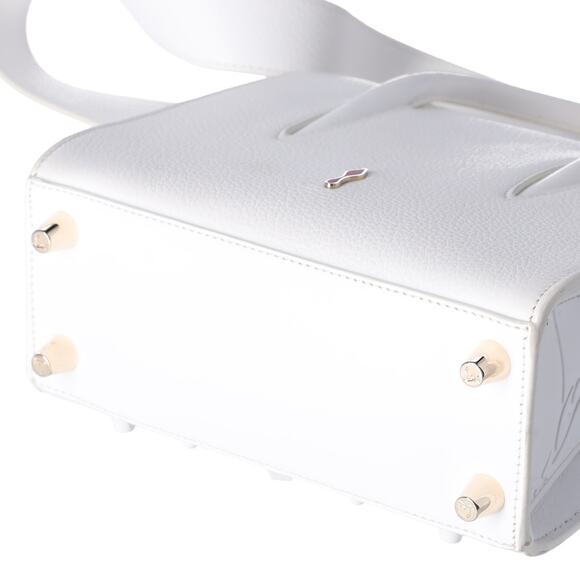 Christian Louboutin Paloma Studded Mini Handbag White Leather - Picture 4 of 7